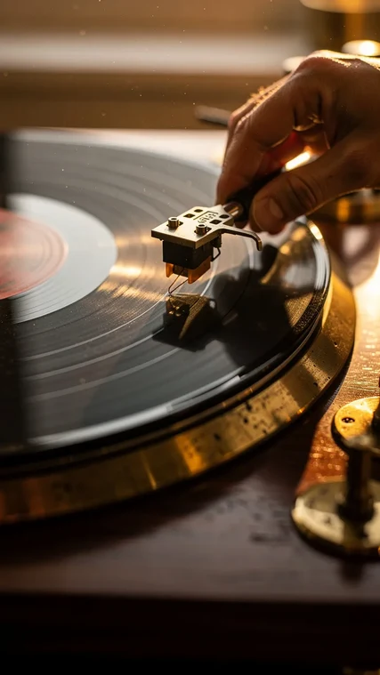 Platine vinyle en gros plan